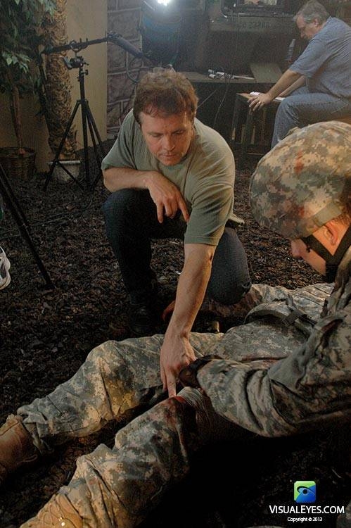 Dr. Gerard Gibbons Director VISUAL EYES Emotive Storytelling Team directs action during filming of Combat Trauma scenarios