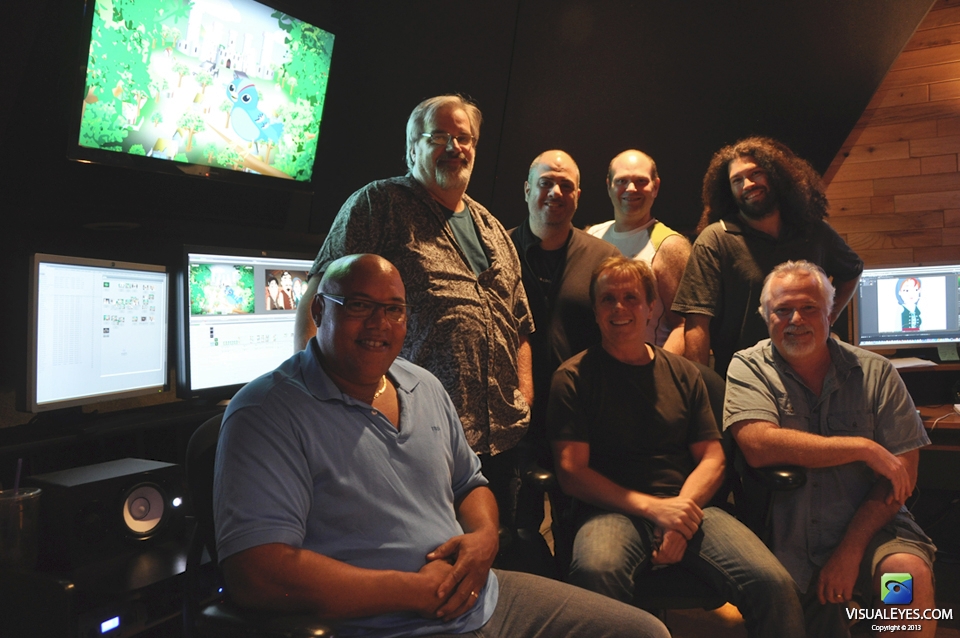 VISUAL EYES Emotive Storytelling Team in Edit Bay 1 during King Cognos and the Wrong Brain production.
